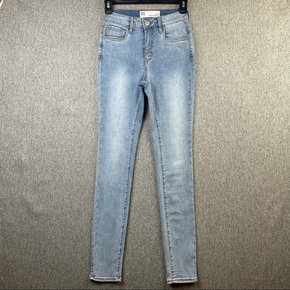 RSQ Manhattan High Rise Skinny Light Wash Blue Denim Jeans Women’s Size 0 (24”W) - Picture 2 of 5